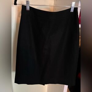 J. Crew Black Knee-Length Wool Pencil Skirt